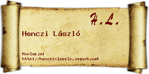 Henczi László névjegykártya